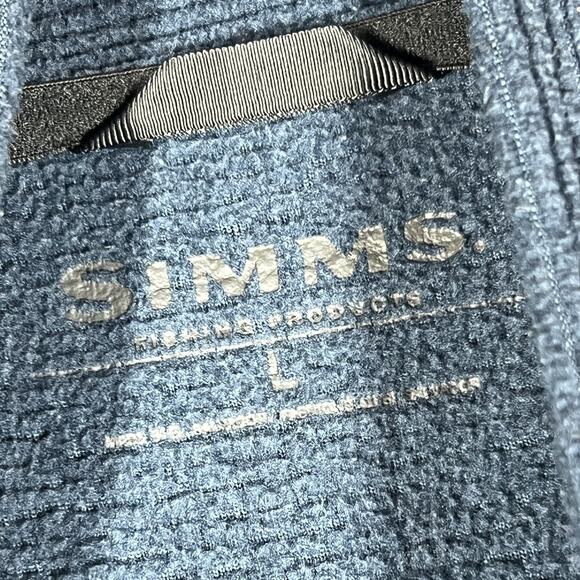 Simms Pullover Mens Large Blue Quarter Zip Polyester Fishing Outdoor Sweater - Picture 3 of 7